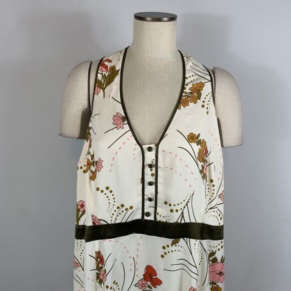 Modcloth NWT Women's White Floral Nostalgia Queen Halter Maxi Dress Plus Size 22 - Picture 4 of 13